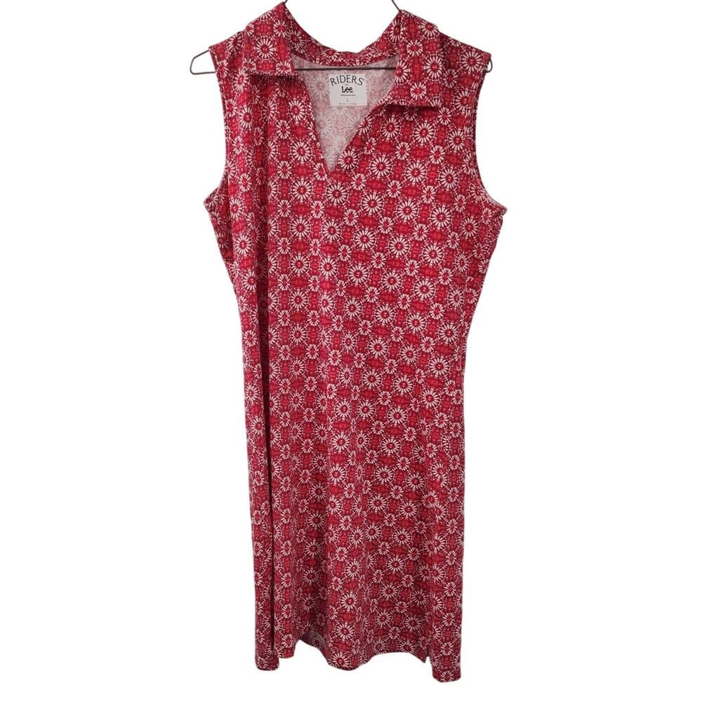 Riders by Lee Pink & Red Sleeveless Dress - Women's Large